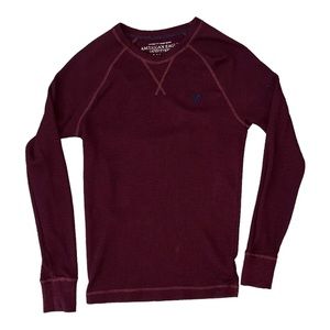 American Eagle Outfitters Burgundy Crewneck Pullover Vintage Fit Small